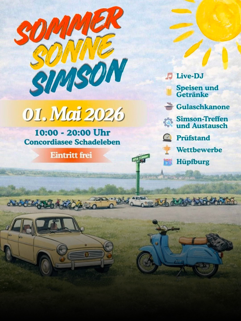 Illustrationsmotiv des Events Sommer Sonne Simson 2026